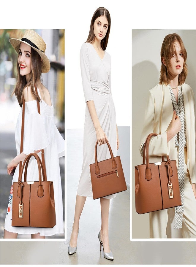 CHICAROUSAL Purses and Handbags for Women Leather Crossbody Bags Women's Tote Shoulder Bag (Brown) - Image 4